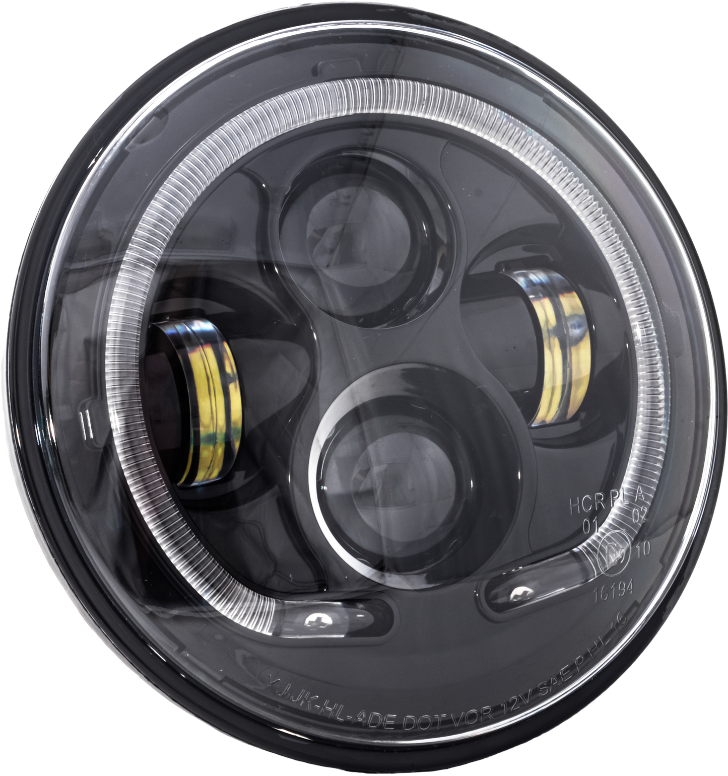 7" Led Headlight Black Halo W/ Mnt Adapter