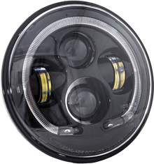 7" Led Headlight Black Halo W/ Mnt Adapter