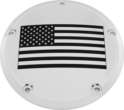 6   M8 Softail Derby Cover American Flag Chrome
