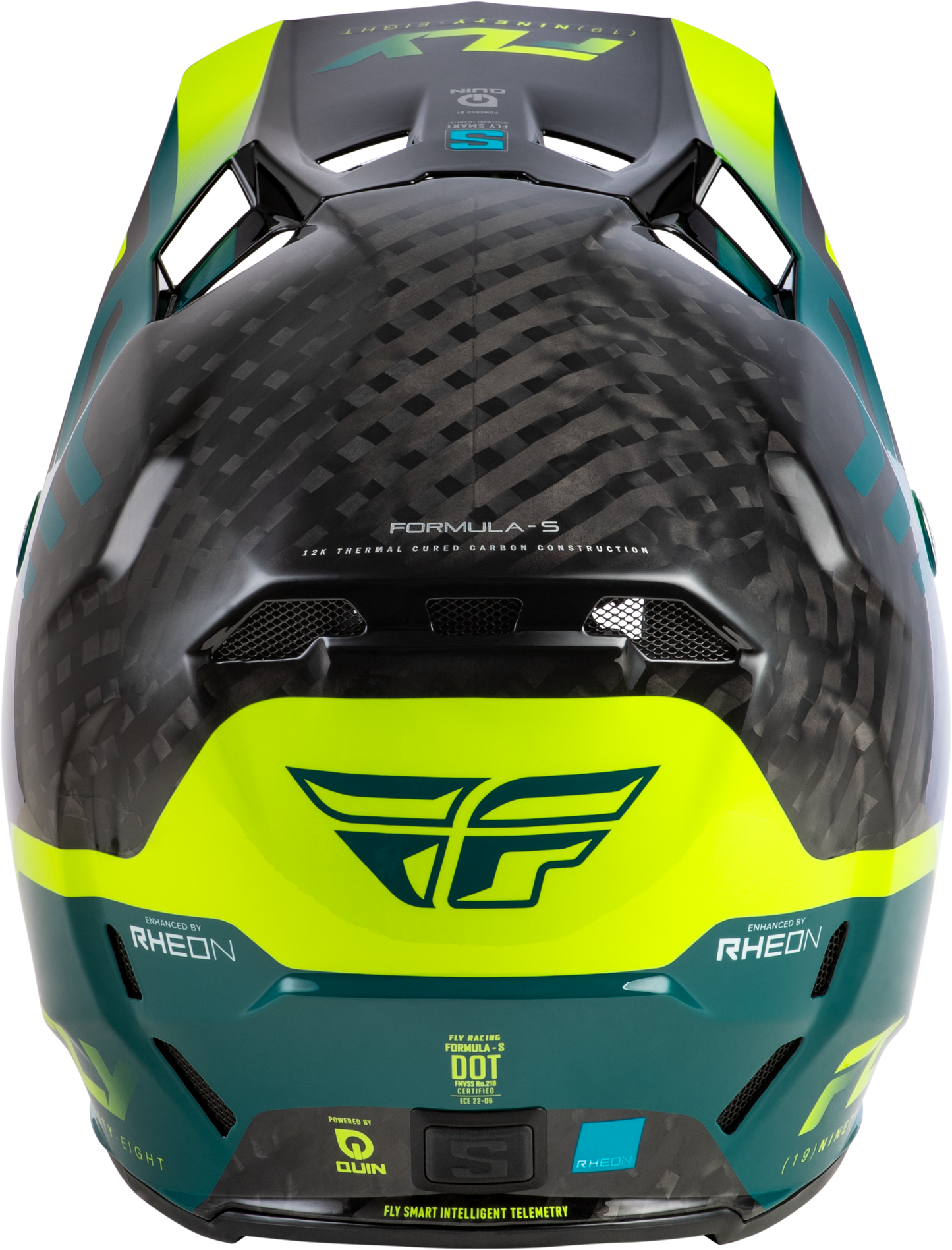 Formula S Carbon Byte Helmet Black Carbon/Teal/Lime Xs