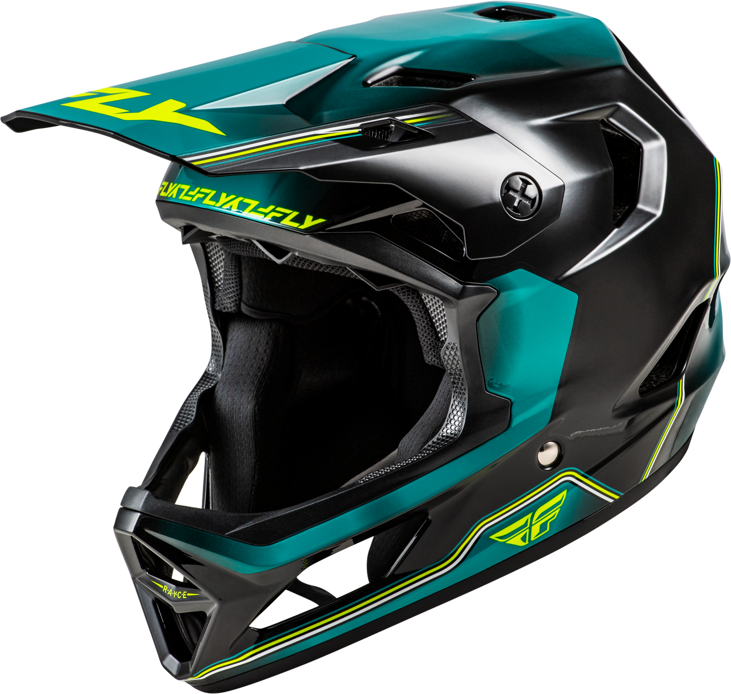 Rayce Repeat Bicycle Helmet Black/Teal/Hi Vis Lg