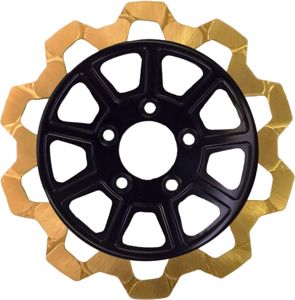 9 Spoke Rotor Front Blk/Sgold Bow Tie 11.8"