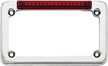 Led License Plate Frame Chrome W/Red Lens