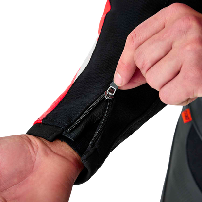 Tractech Evo D3o Jacket Blk/Flo Red Leather Sm