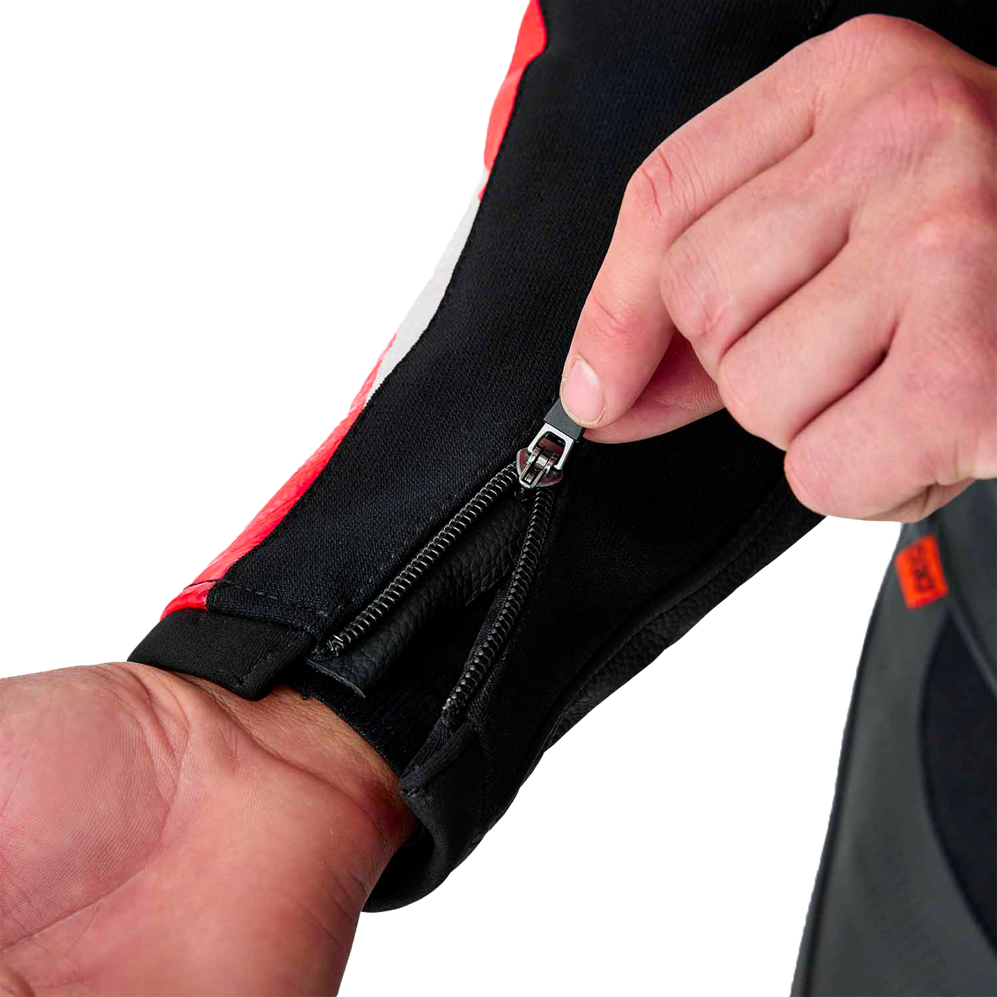 Tractech Evo D3o Jacket Blk/Flo Red Leather Lg