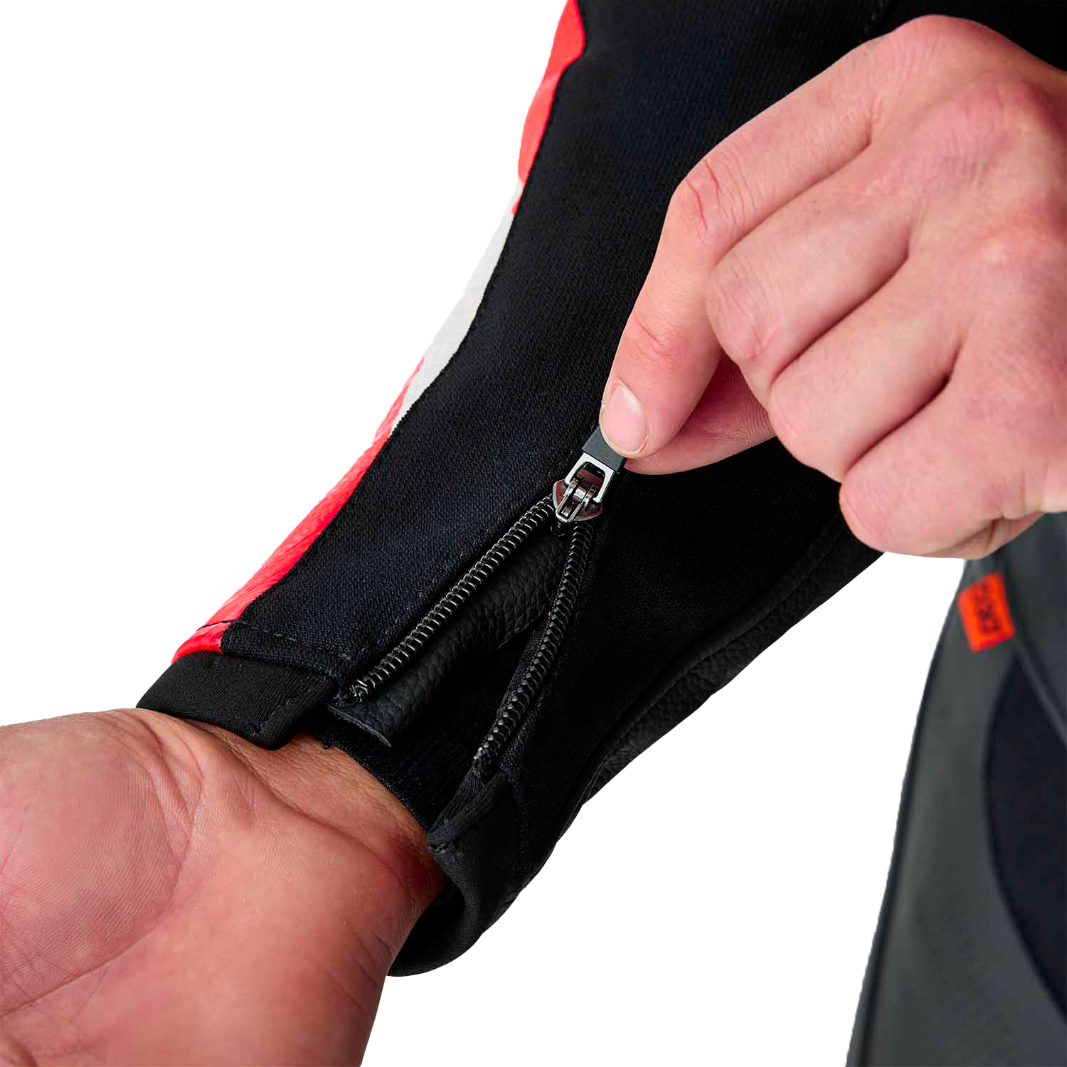 Tractech Evo D3o Jacket Blk/Flo Red Leather 2x