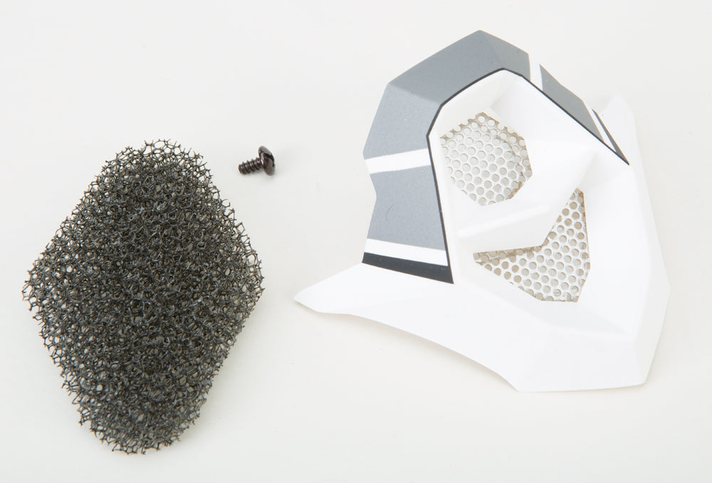 Mouth Vent Step Matte Silver/White Mx 86