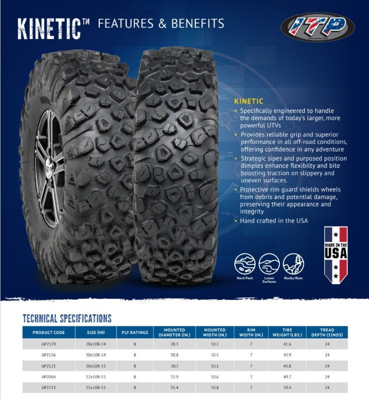 ITP Kinetic Tire 30x10R-14 8PR