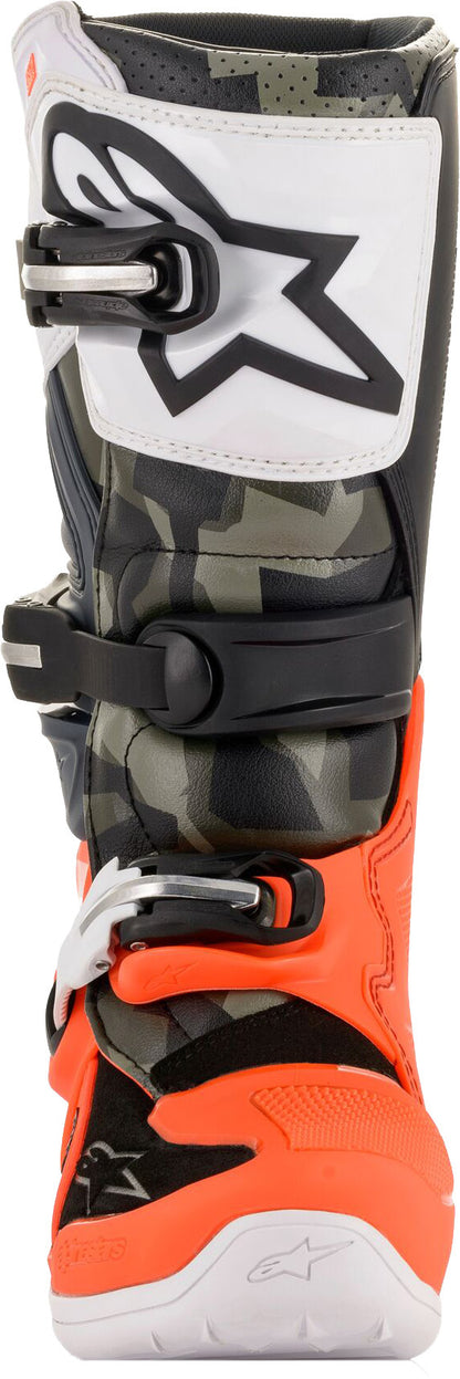 Tech 7s Magneto Boots Blk/Red Fluo/Wht/Gry Sz 06
