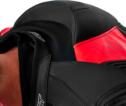 Tractech Evo D3o Jacket Blk/Flo Red Leather Sm