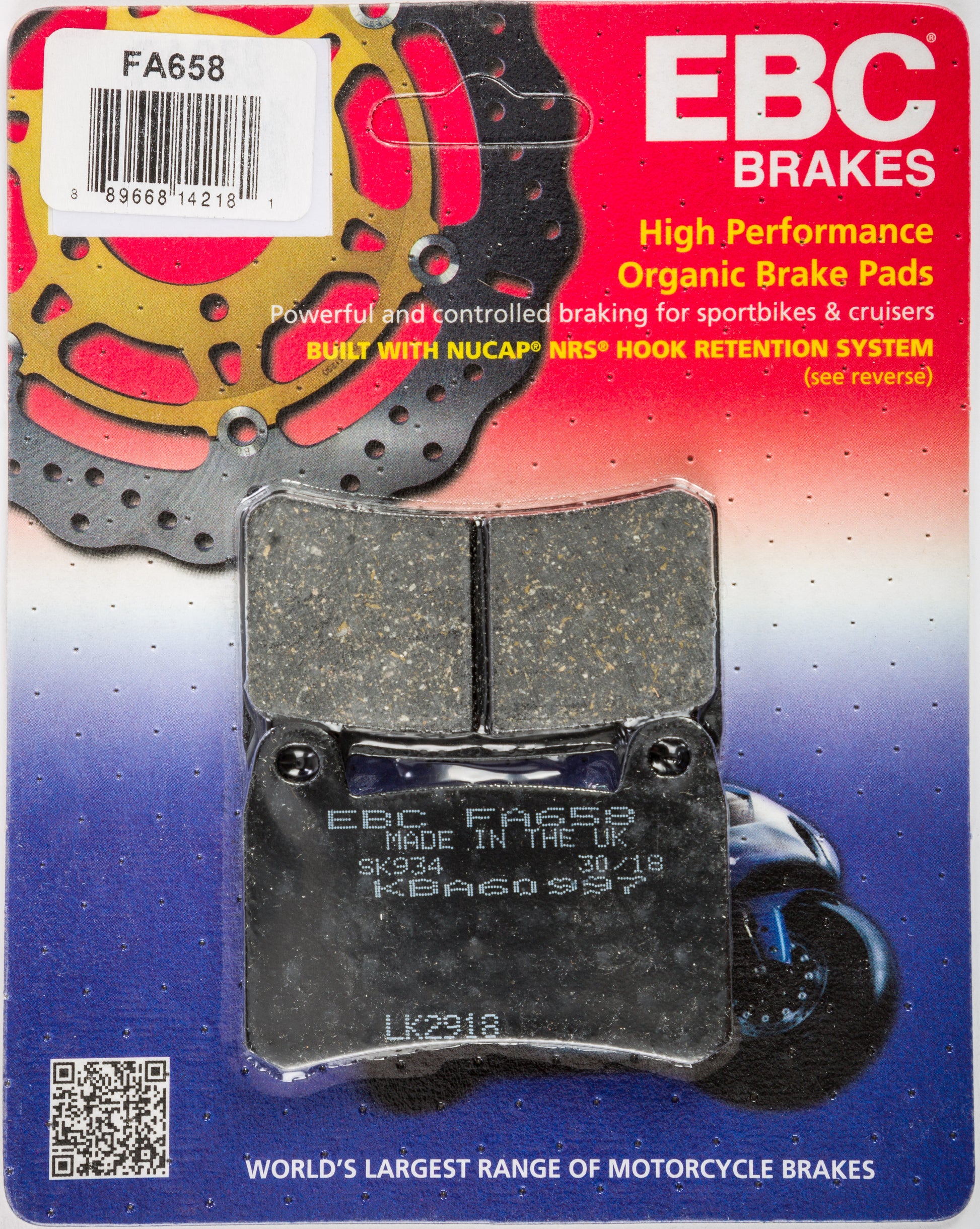 Brake Pads Fa658 Organic