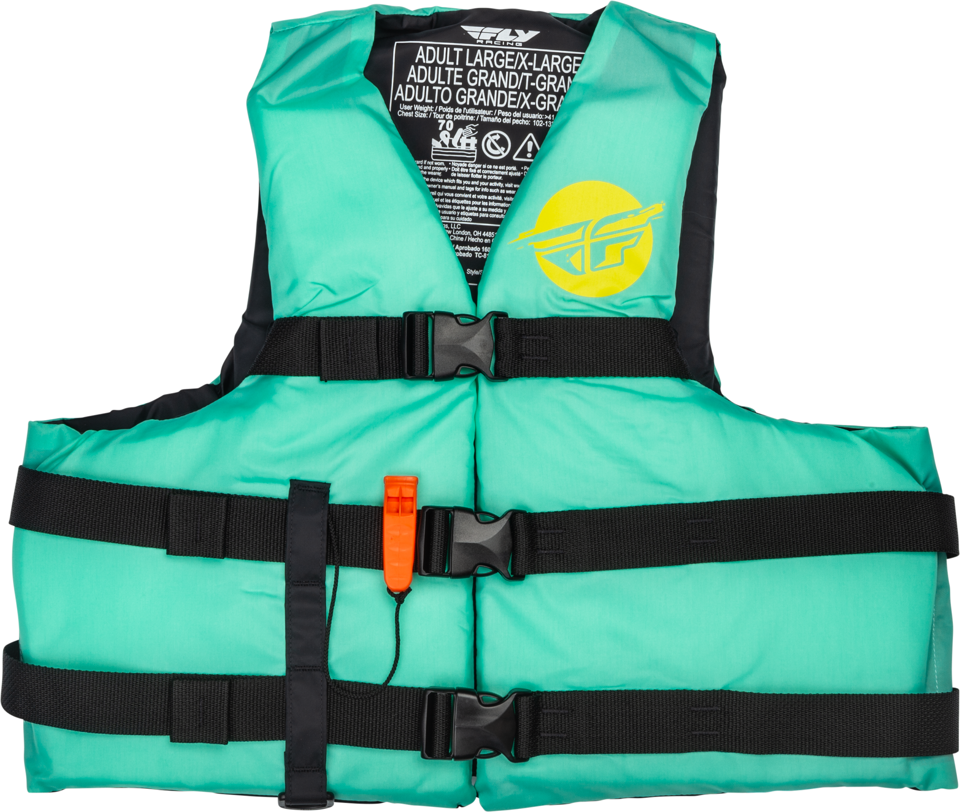Nylon Flotation Vest Seafoam Green/Yellow 2x