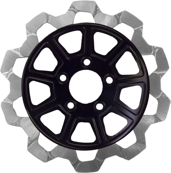 9 Spoke Rotor Front Blk/Sil Bow Tie 11.5"