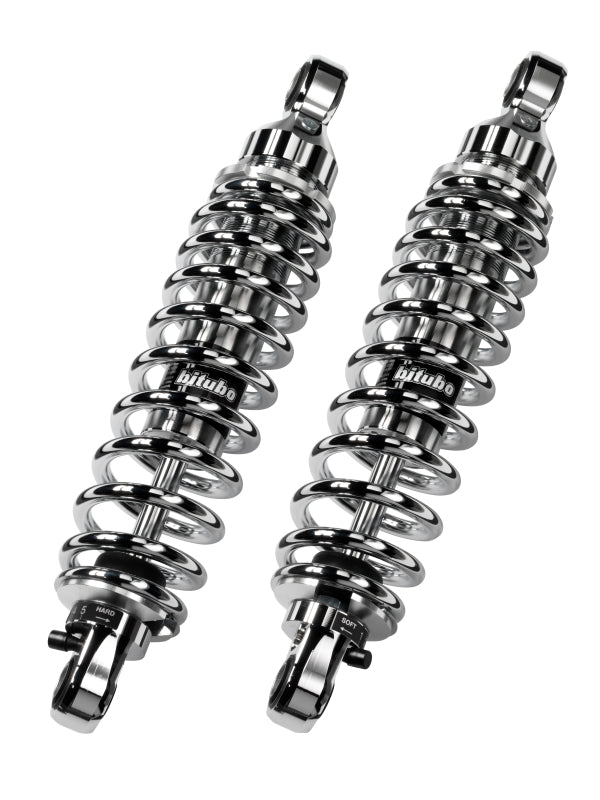 Bitubo WME4 Twinshocks Adjustable: Spring Preload, Reb., Length 261mm, (Std -35mm), Chrome Edition