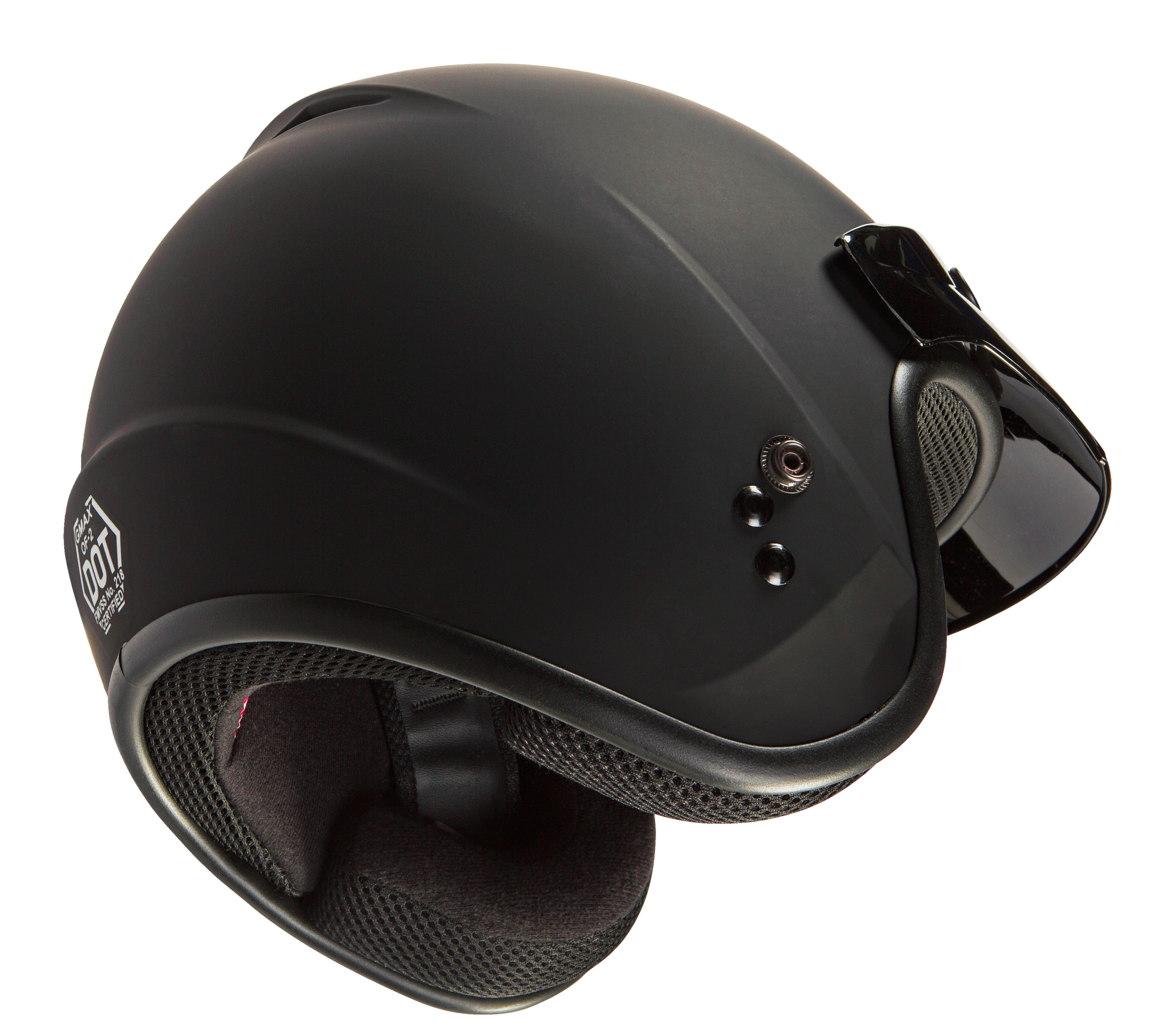 Of 2 Open Face Helmet Matte Black Md