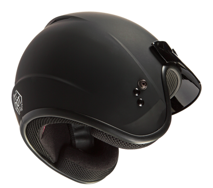 Of 2 Open Face Helmet Matte Black Md