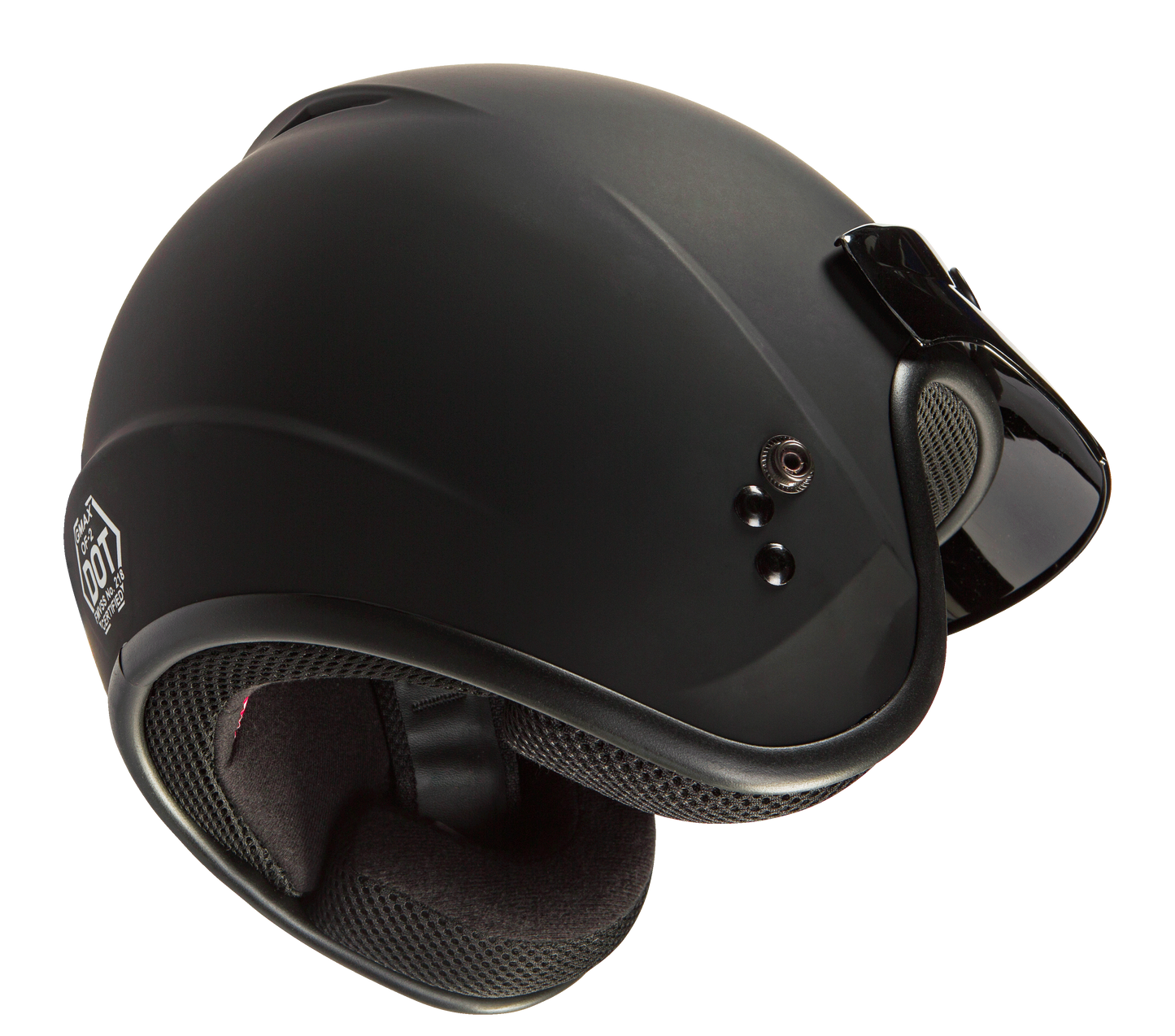Of 2 Open Face Helmet Matte Black Lg