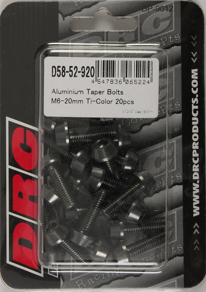 Aluminum Taper Bolts Titanium M6x20mm 20/Pk