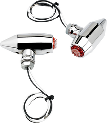 JOKER MACHINE Vega Center Mount LED Lights - Chrome/Red 05-56-RC