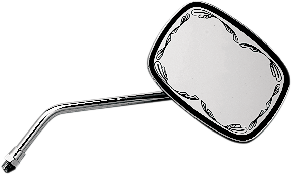 EMGO Mirror - Die-Cast - Scrolled - Side View - Rectangle - M10 x 1.25 - Chrome - Left/Right 20-21715