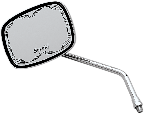 EMGO Mirror - Die-Cast - Suzuki Scrolled - Side View - Rectangle - M10 x 1.25 - Chrome - Left/Right 20-21760