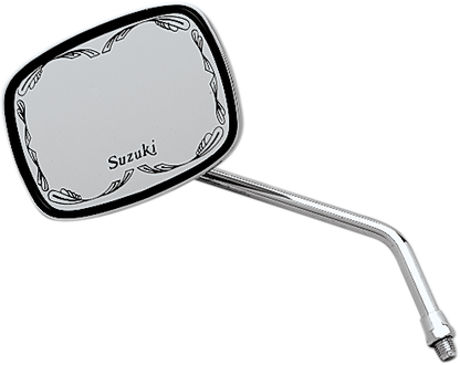 EMGO Mirror - Die-Cast - Suzuki Scrolled - Side View - Rectangle - M10 x 1.25 - Chrome - Left/Right 20-21760