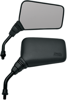 EMGO Mirror - Roadhawk - Side View - Rectangle - Short - M10 x 1.25 | M10 x 1.25 (Left Hand) - Black 20-25150