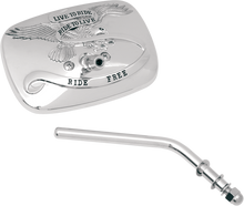 EMGO Mirror - "Live to Ride" - Side View - Rectangle - Chrome - Right 20-31701A