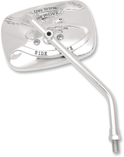 EMGO Mirror - "Ride Free" - Side View - Rectangle - M10 x 1.25 - Chrome - Right 20-31754A