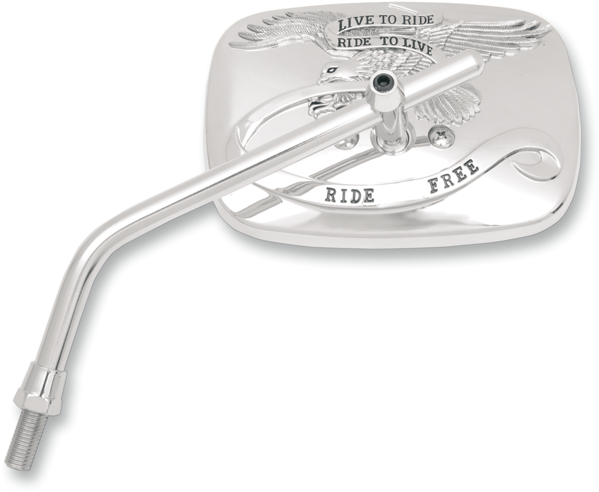 EMGO Mirror - "Ride Free" - Side View - Rectangle - M10 x 1.25 - Chrome - Left 20-31755A
