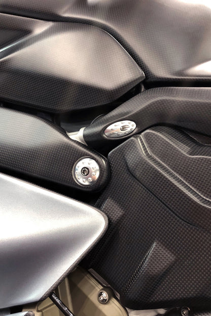 Motocorse Aluminum Subframe Plugs for the Ducati Panigale V4 / S / Speciale