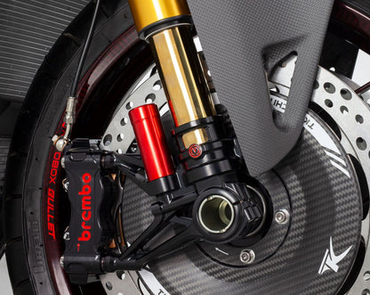 Motocorse 108mm (OE) Billet Fork Lowers "GP STYLE" (Caliper mounts) for Pressurized Ohlins front forks for Ducati Pangiale / Streetfighter V4 S / R / Speciale, V2 S / R models