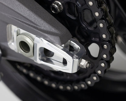 Motocorse Billet Aluminum Chain Adjuster and Rear Brake Caliper Support Bracket for Brembo 69.5mm P2-30 XA6H530 Radial Caliper - Ducati Panigale / Streetfighter V4 (2025+)