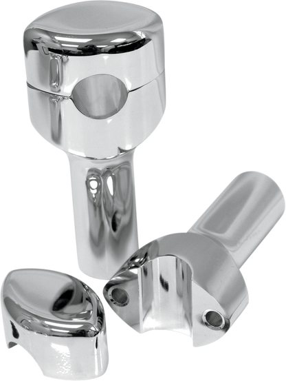 LA CHOPPERS Handlebar Risers for 1" Handlebars - Smooth - 4" - Chrome LA-7402-04