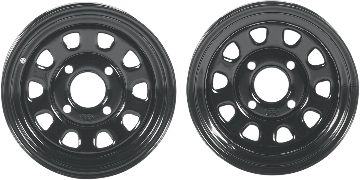ITP Delta Steel Wheel - Front/Rear - Black 12x7 - 4/156 - 4+3 1223057014B