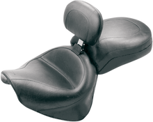 MUSTANG Seat - Vintage - Wide - Touring - With Driver Backrest - Two-Piece - Smooth - Black - Roadstar 79191