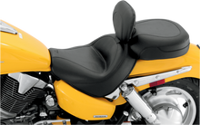 MUSTANG Seat - Vintage - Wide - Touring - With Driver Backrest - Two-Piece - Smooth - Black - VTX1300 79561