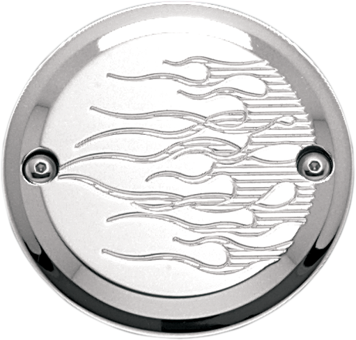 JOKER MACHINE Points Cover - Flame - 2 Hole - Chrome 921102FC