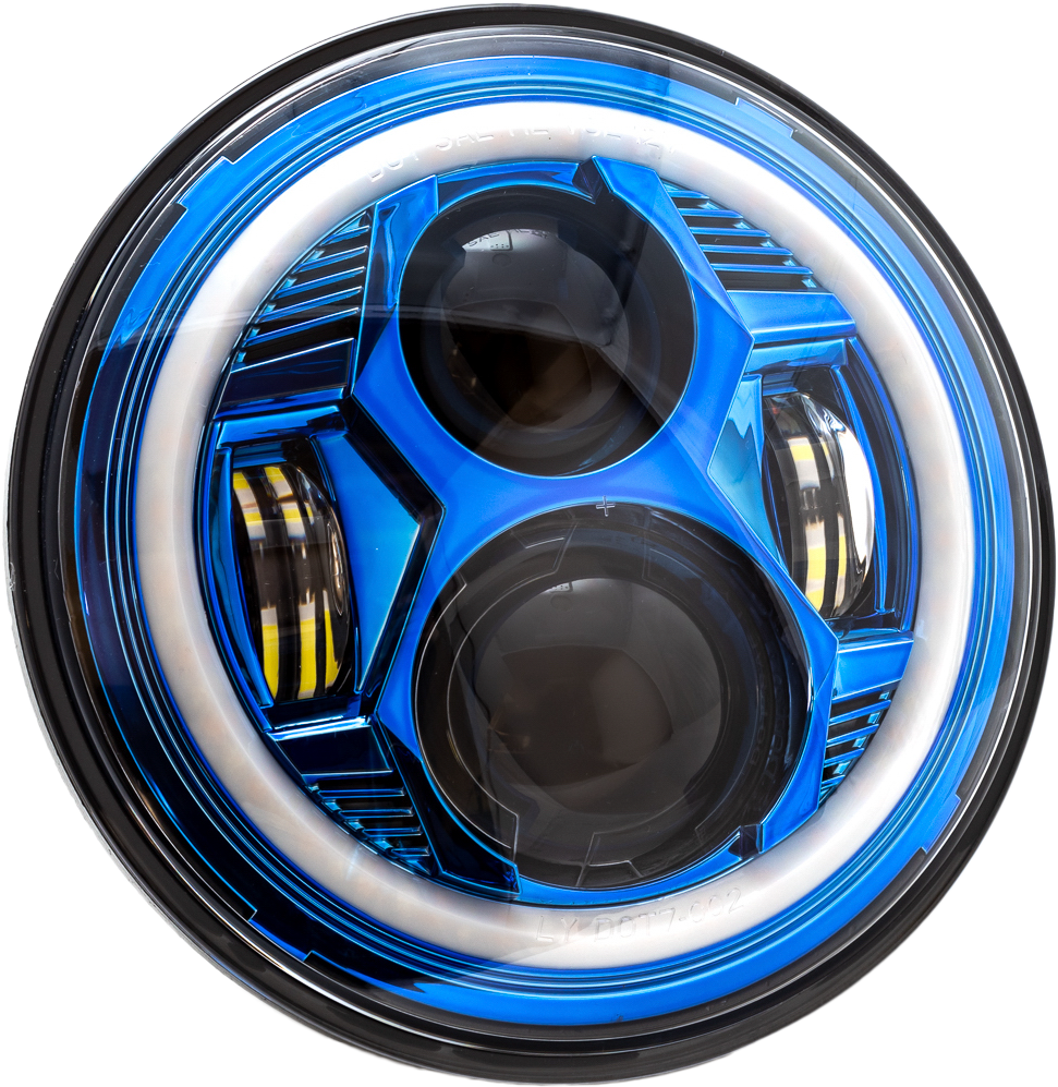 7" Led Headlight Blue Halo Indian