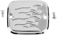 JOKER MACHINE Front Brake Master Cylinder Cover - Flame - Chrome 951019FC