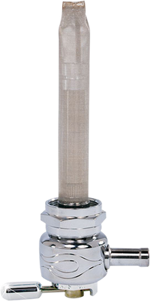 PINGEL Round Fuel Valve - Flamed Chrome - 22 mm 4311-CF