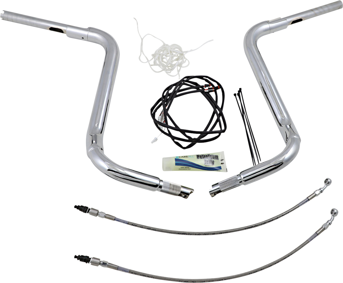 FAT BAGGERS INC. 1-1/2" EZ Install Rounded Top Handlebar Kit - 16" - Chrome 809516