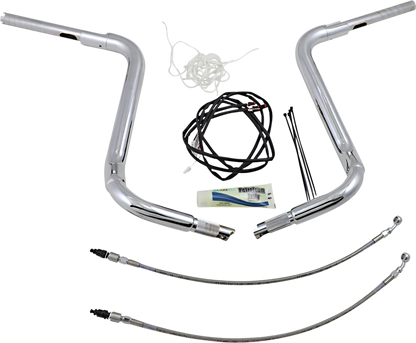 FAT BAGGERS INC. 1-1/2" EZ Install Rounded Top Handlebar Kit - 16" - Chrome 809516