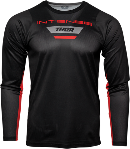 THOR Intense MTB Long-Sleeve Jersey - Black/Heather Gray - Large 5120-0065