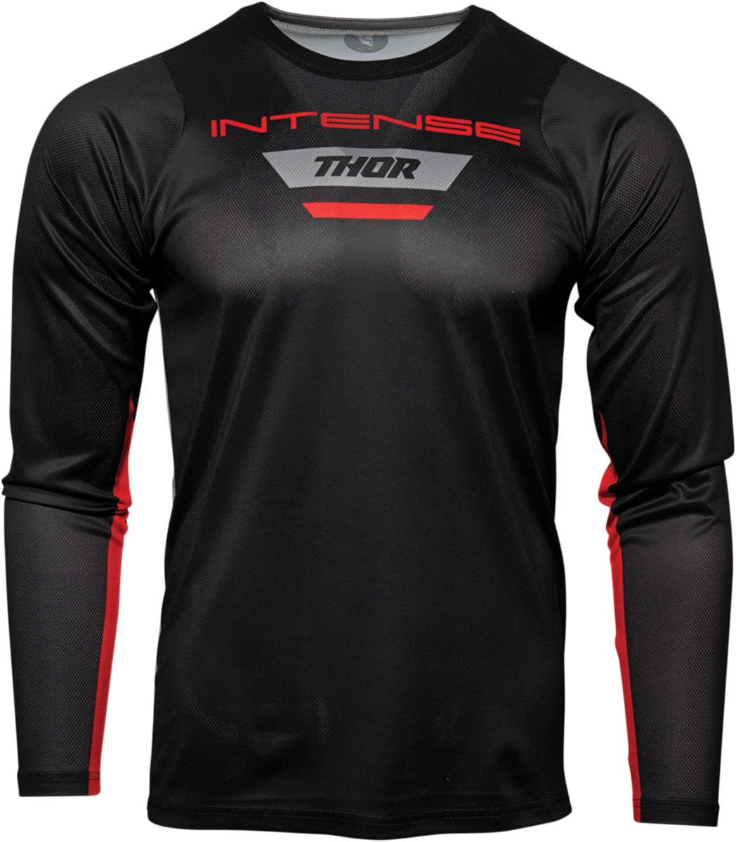 THOR Intense MTB Long-Sleeve Jersey - Black/Heather Gray - 2XL 5120-0067