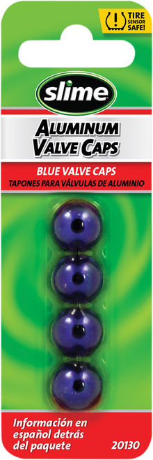SLIME Valve Stem Caps - Blue - 4 Pack 20130
