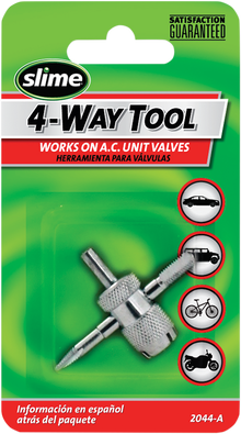 SLIME Tire Valve Tool - 4-Way 2044-A