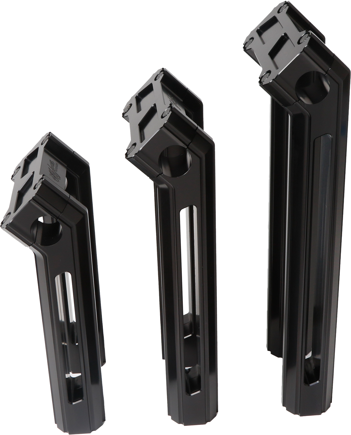 H/D Billet Risers 8" Black Kickback