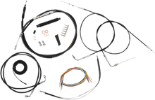 LA CHOPPERS Complete Black Vinyl Braided Handlebar Cable/Brake Line Kit - 12"-14" Handlebars - '00-'06 FXST LA-8130KT2-13B