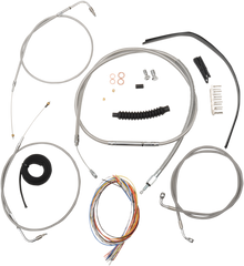 LA CHOPPERS Complete Stainless Braided Handlebar Cable/Brake Line Kit - 12"-14" Handlebars - '04-'06 Sportster LA-8310KT2-13